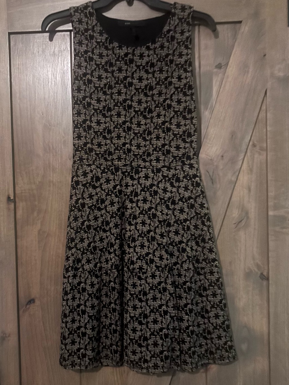 BCBG Black and Cream Lace Overlay Dress